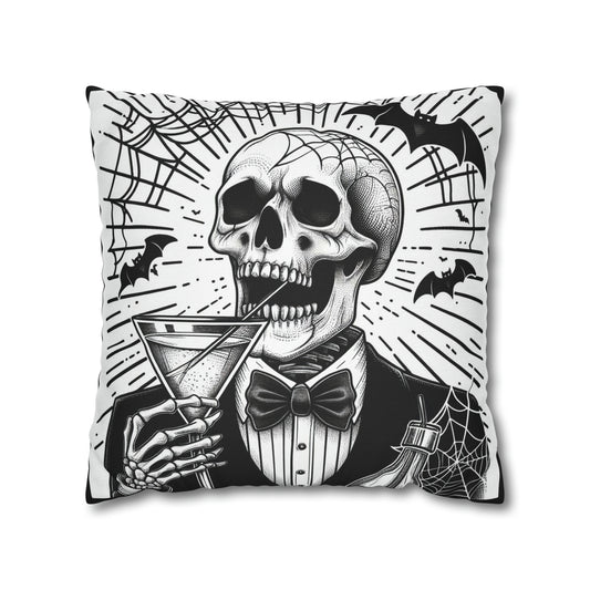 Martini and Death Goth throw pillow cover