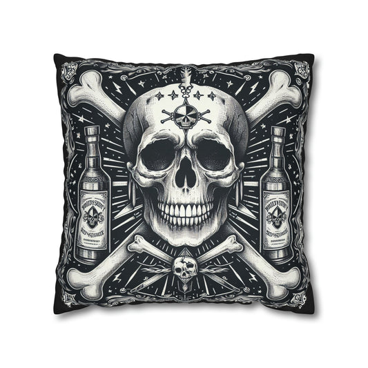 Rum and Crossbones Goth throw pillow cover