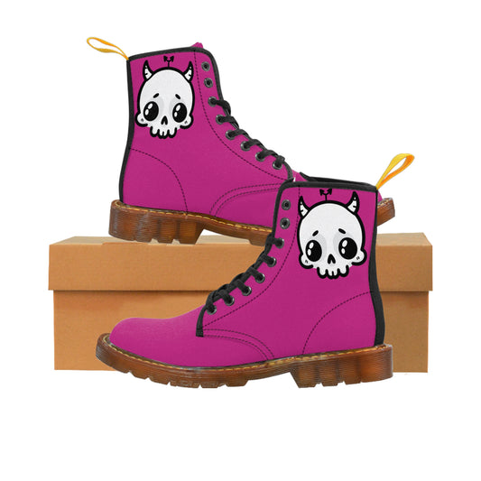 Pink Sin Sir Demon Succubus Canvas Boots