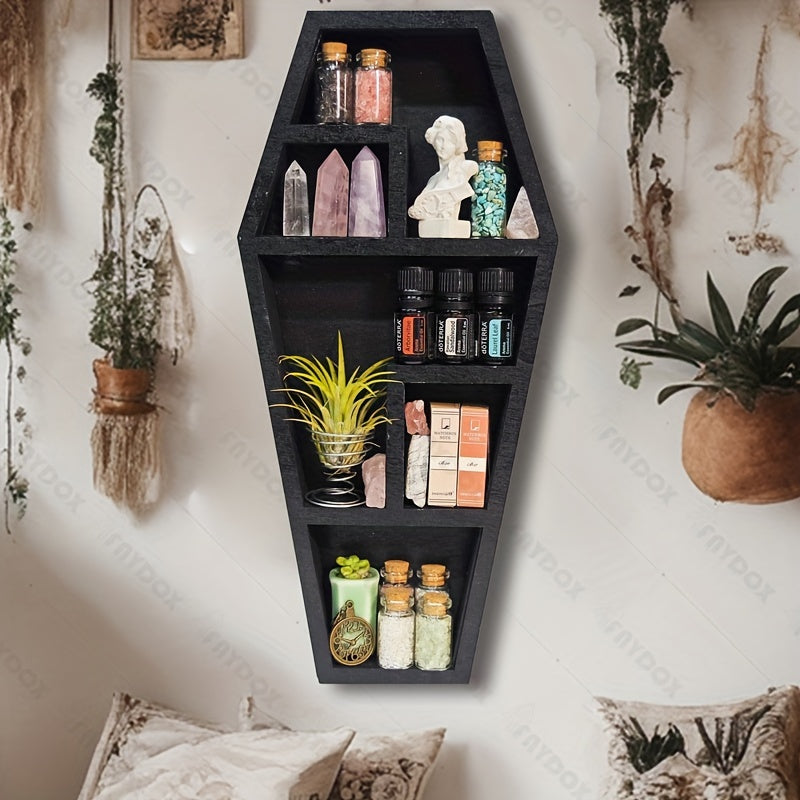 Wooden Coffin Wall Hanging Shelves
