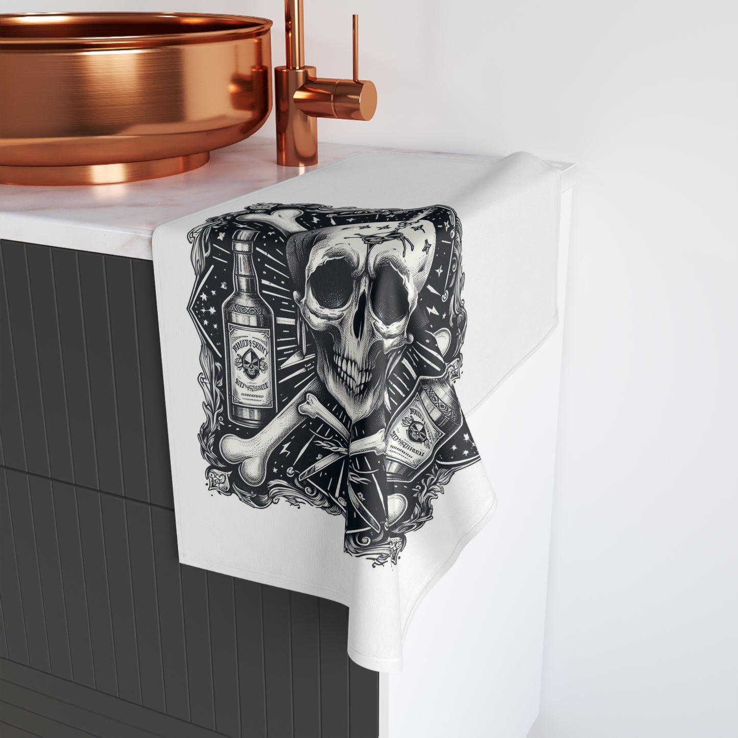 Rum and Crossbones Hand Towel