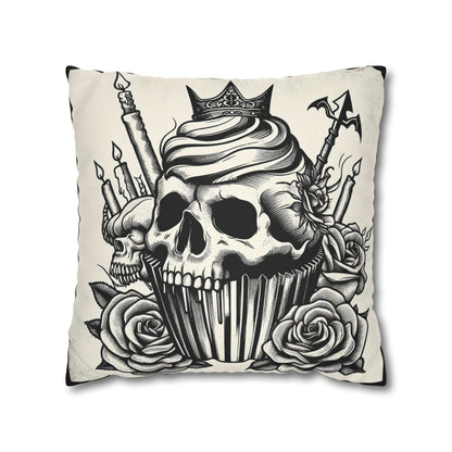 King Cupcake Goth throw pillow cover