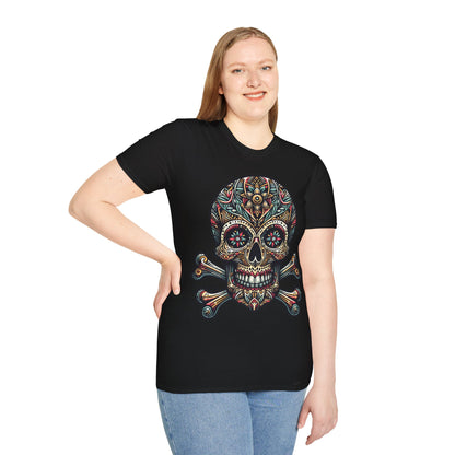 Cross Bones Gothic Skull Unisex Softstyle T-Shirt