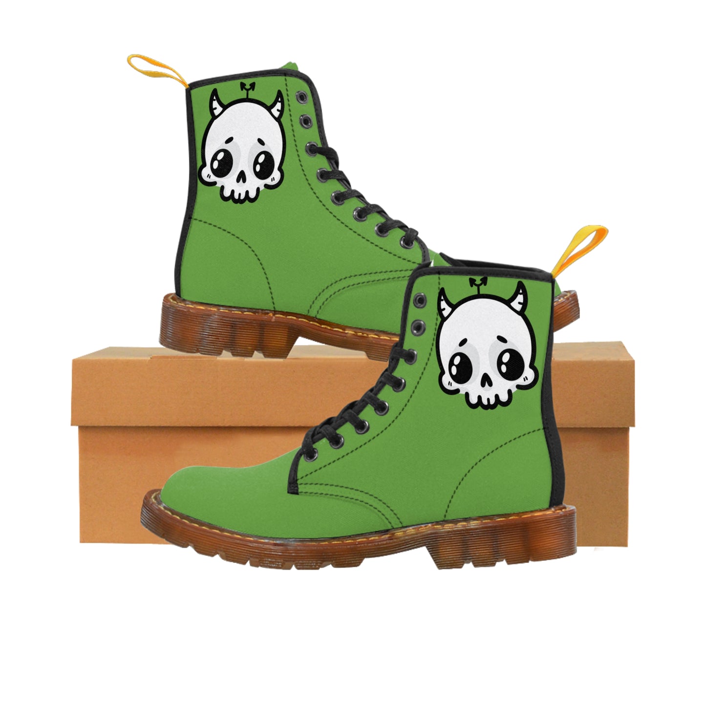 Green Sin Sir Demon Succubus Canvas Boots