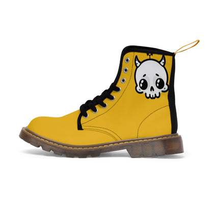 Yellow Sin Sir Demon Succubus Canvas Boots