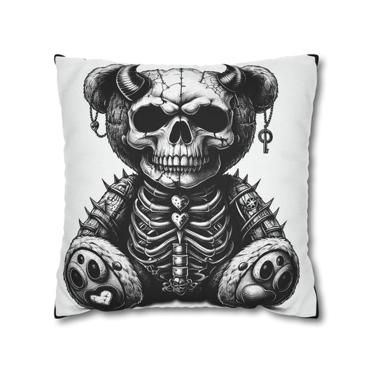 Demon Teddy Bear Goth throw pillow cover