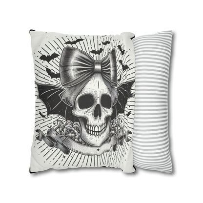 Skull and Batwing Goth throw pillow cover