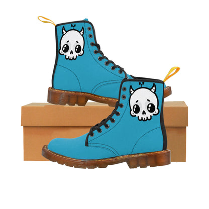 Blue Sin Sir Demon Succubus Canvas Boots