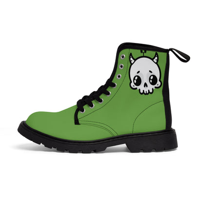 Green Sin Sir Demon Succubus Canvas Boots