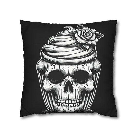 Cupcake Skull Goth throw pillow cover