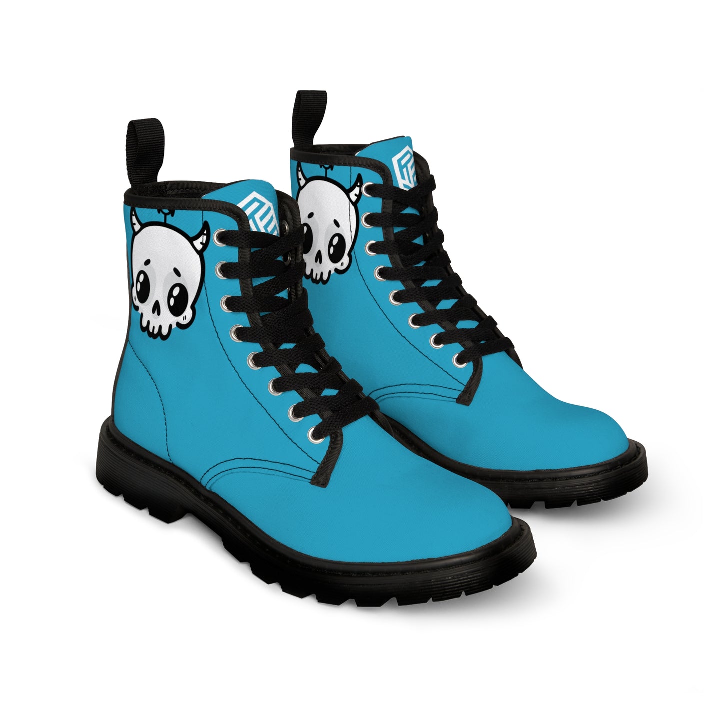 Blue Sin Sir Demon Succubus Canvas Boots