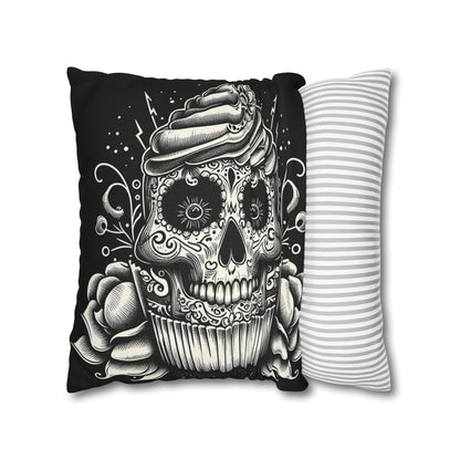 Skull cupcake Goth throw pillow cover