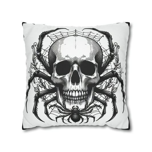 Spider Skull Goth throw pillow cover