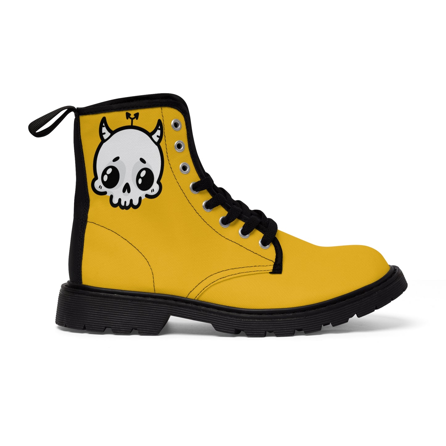 Yellow Sin Sir Demon Succubus Canvas Boots