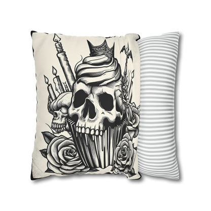 King Cupcake Goth throw pillow cover