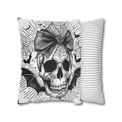 Female Skull throw pillow cover