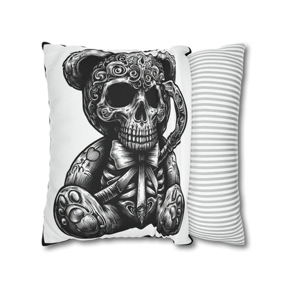 Killer Teddy Bear Goth throw pillow cover