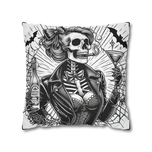 Happy Hour for her Goth throw pillow cover