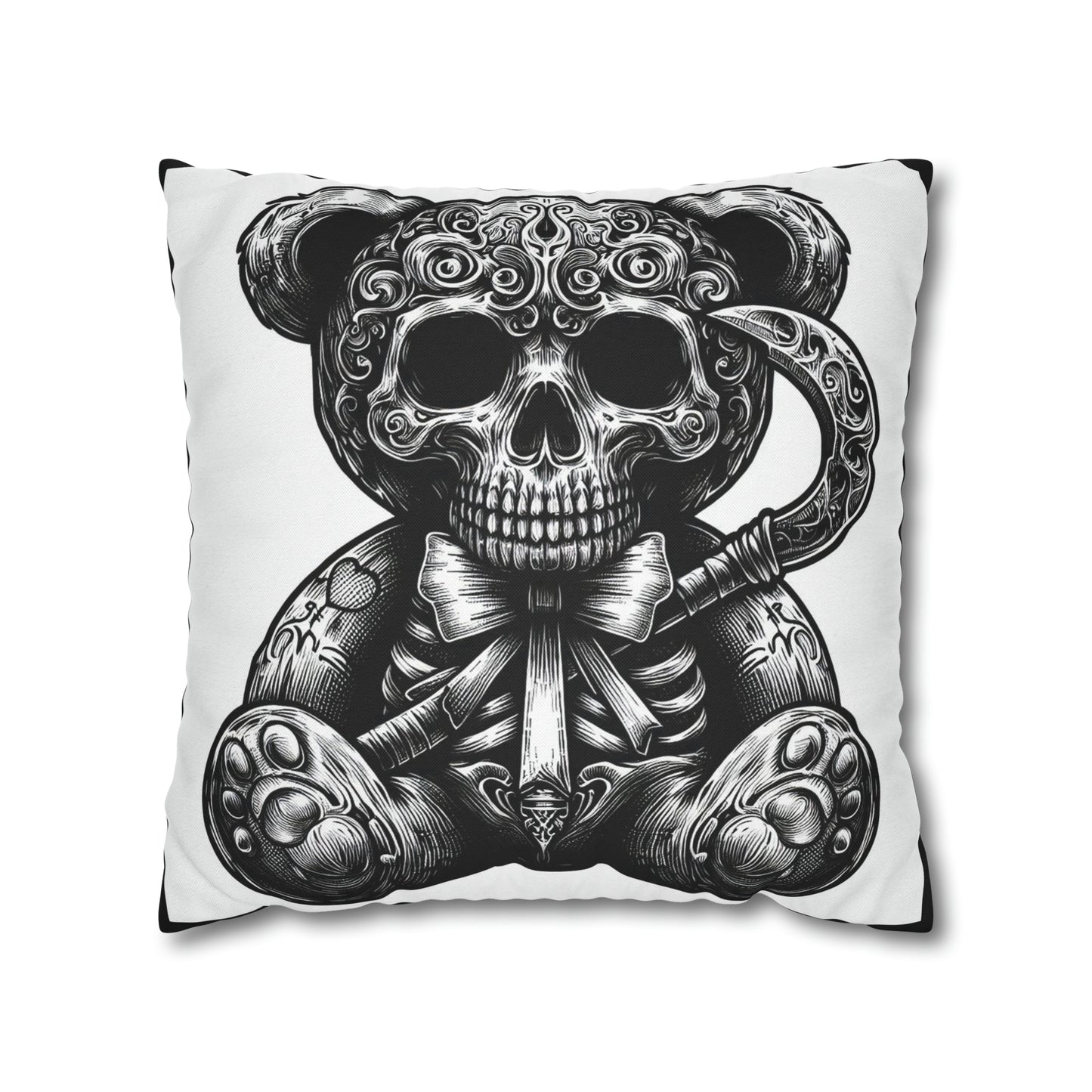 Killer Teddy Bear Goth throw pillow cover