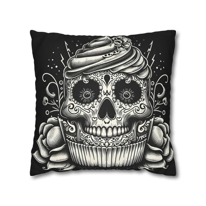 Skull cupcake Goth throw pillow cover