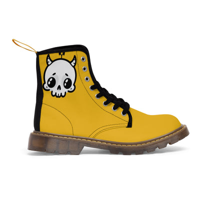 Yellow Sin Sir Demon Succubus Canvas Boots