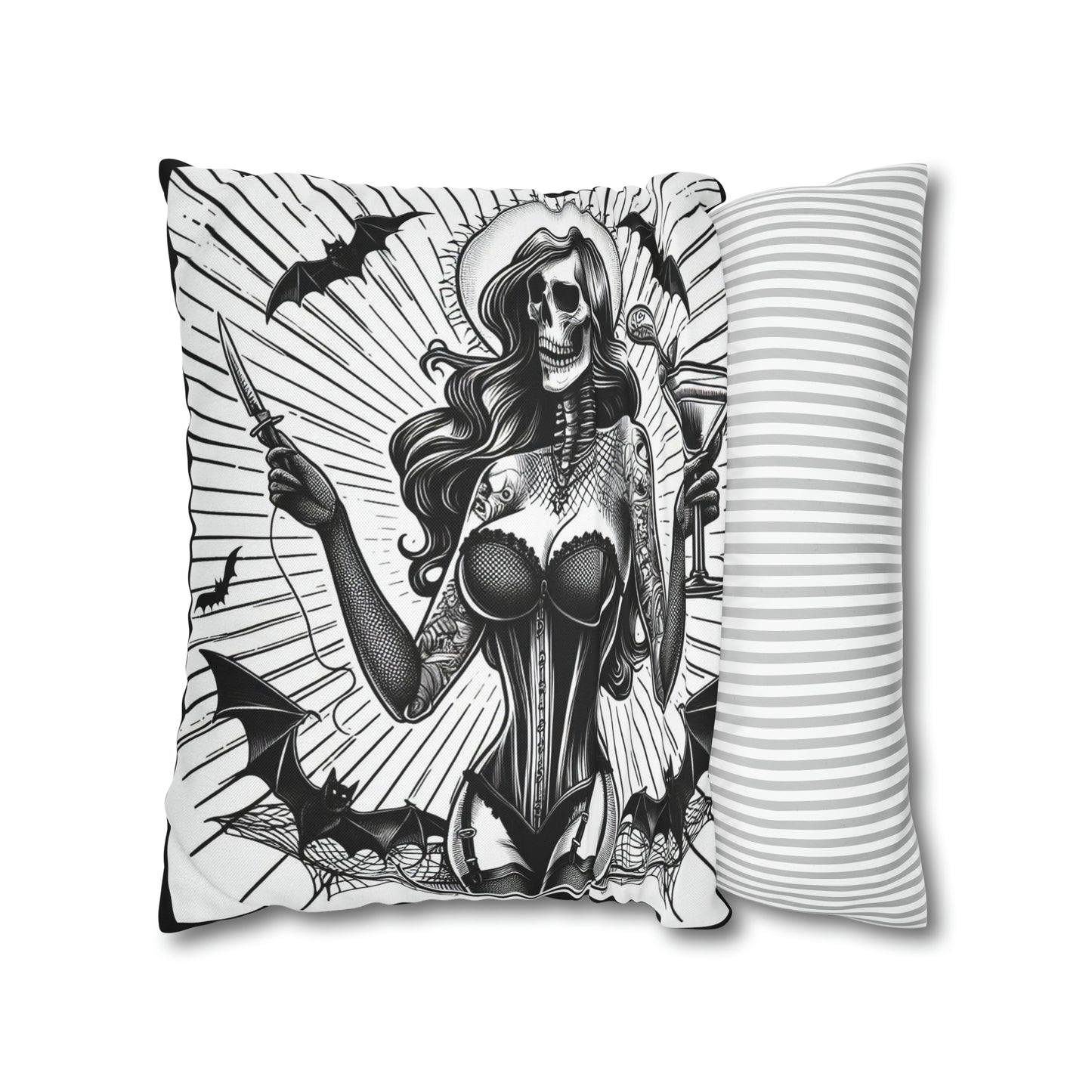 Killer Martini Goth throw pillow cover