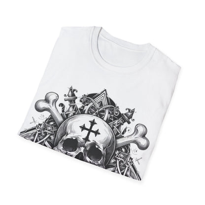 Cross and Crossbones Gothic Skull Unisex Softstyle T-Shirt