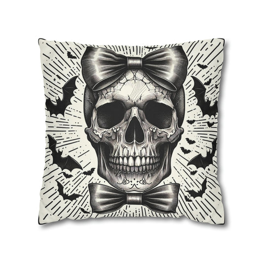 Skull and Batwing Goth throw pillow cover