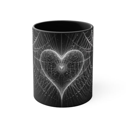 Spider Web Heart goth Coffee Mug, 11oz