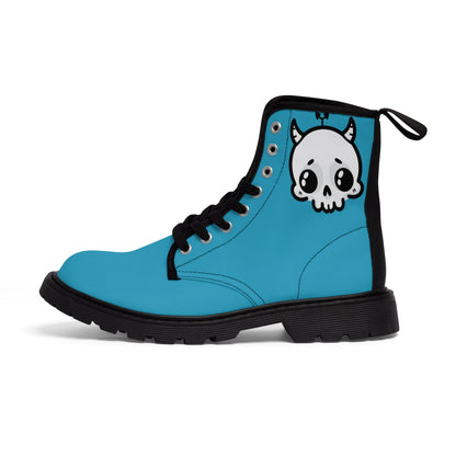 Blue Sin Sir Demon Succubus Canvas Boots