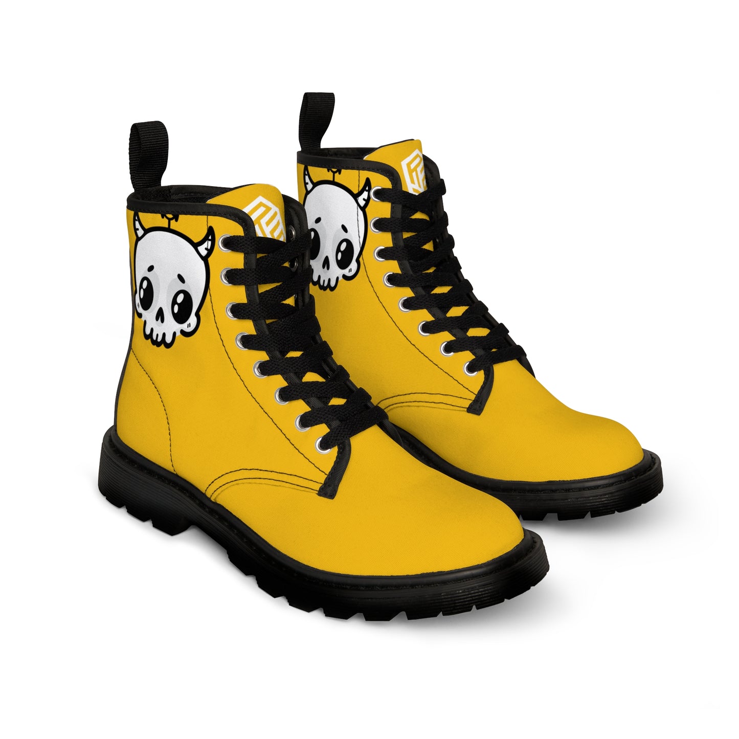 Yellow Sin Sir Demon Succubus Canvas Boots