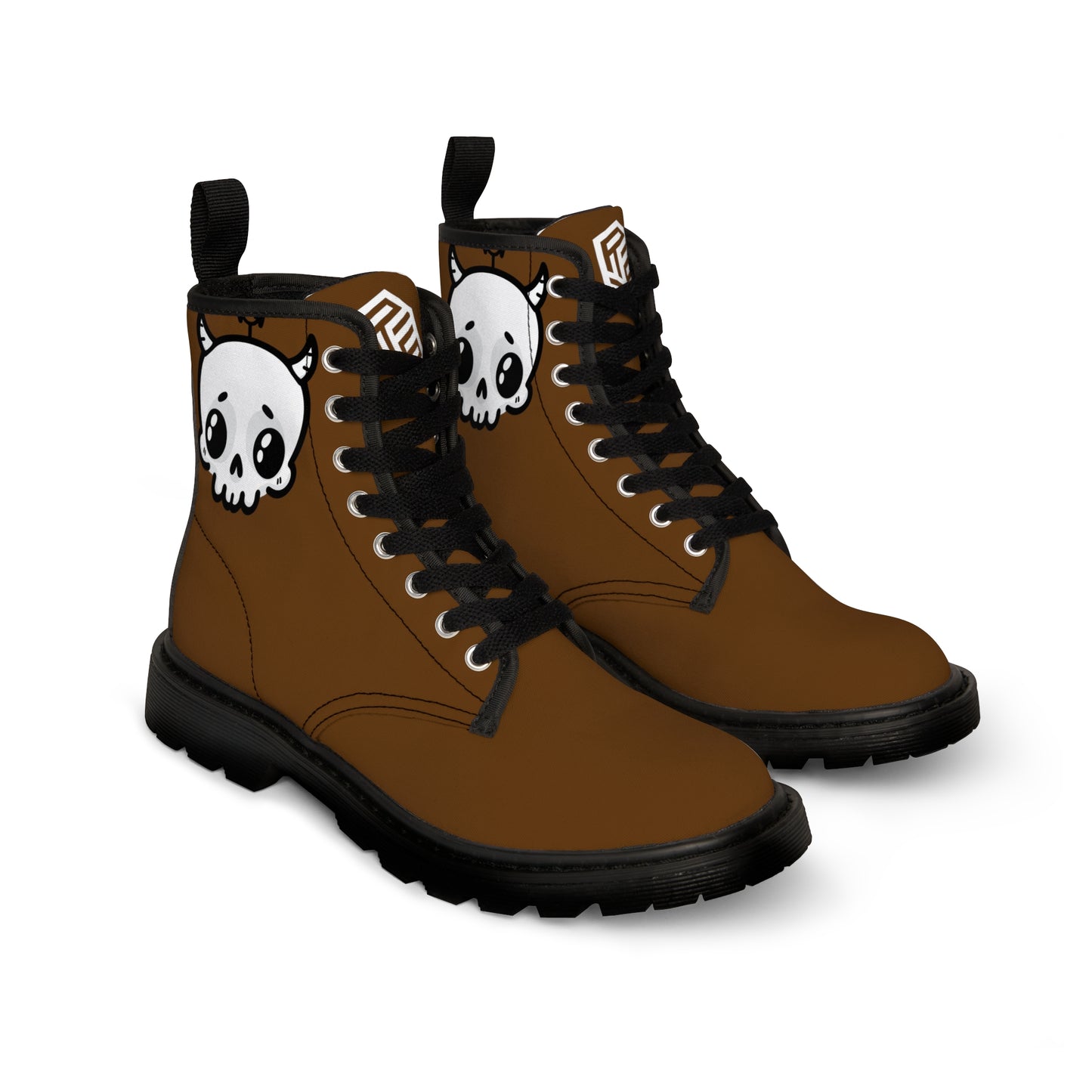 Brown Sin Sir Demon Succubus Canvas Boots