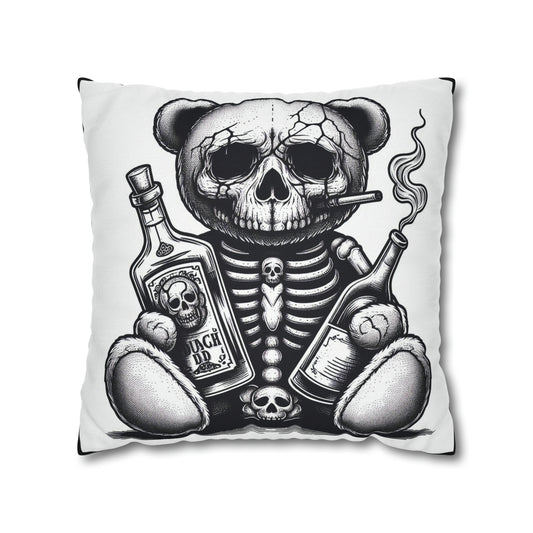 Boozy Bear Goth throw pillow cover