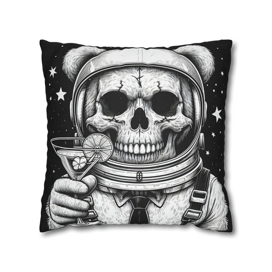 Space Bear Goth throw pillow cover