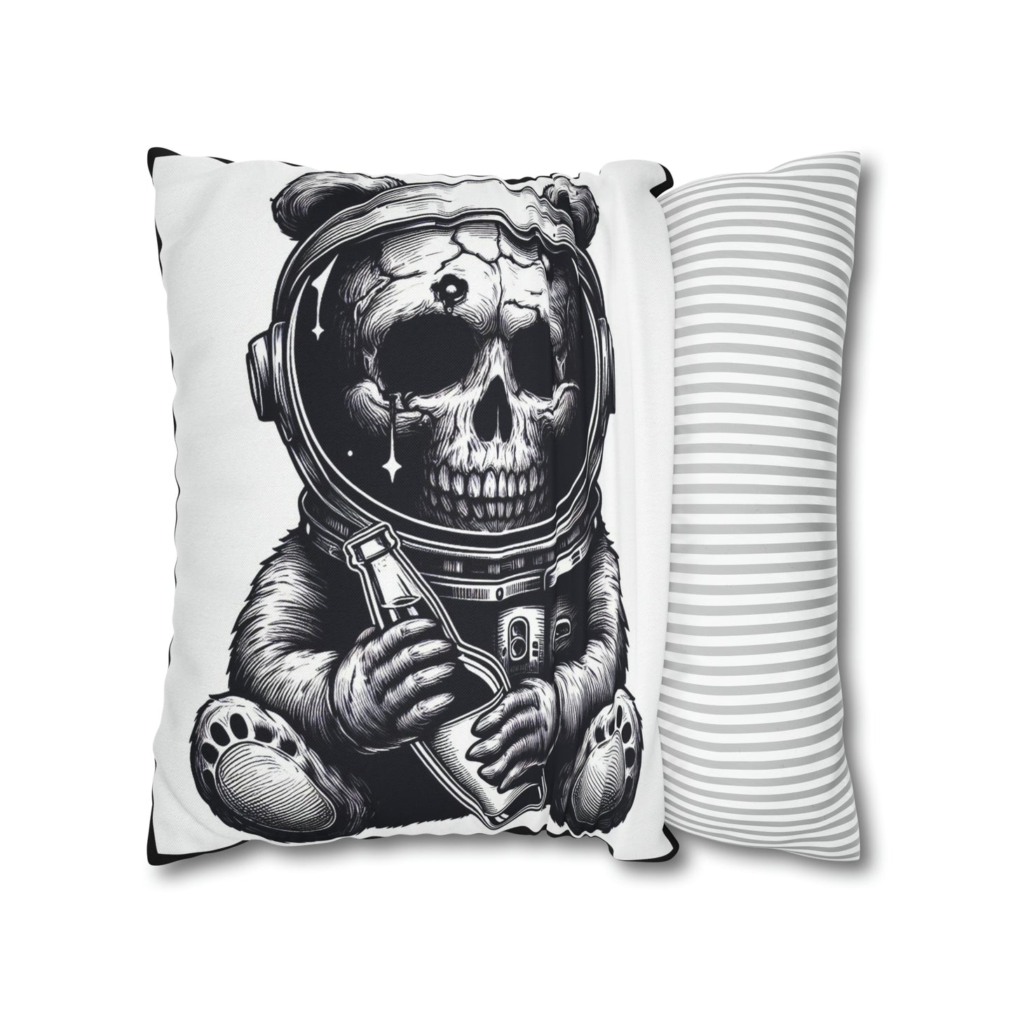 Space Bear Goth throw pillow cover