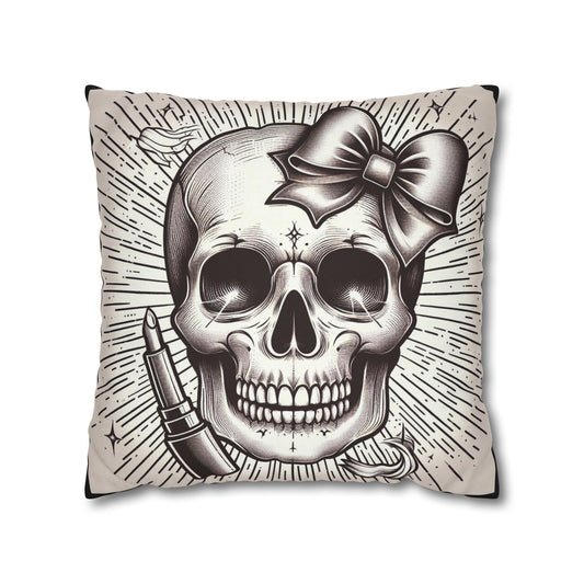 Makeup for Life Skull Goth throw pillow cover