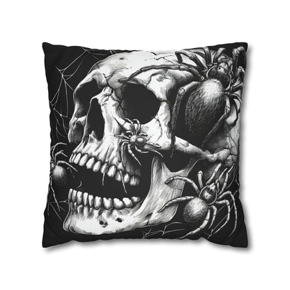 Skull and Spiders Goth throw pillow cover