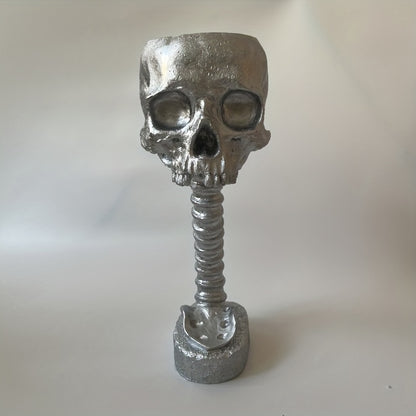 Gothic Skull and Spine Flower Pot