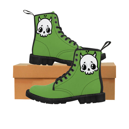 Green Sin Sir Demon Succubus Canvas Boots