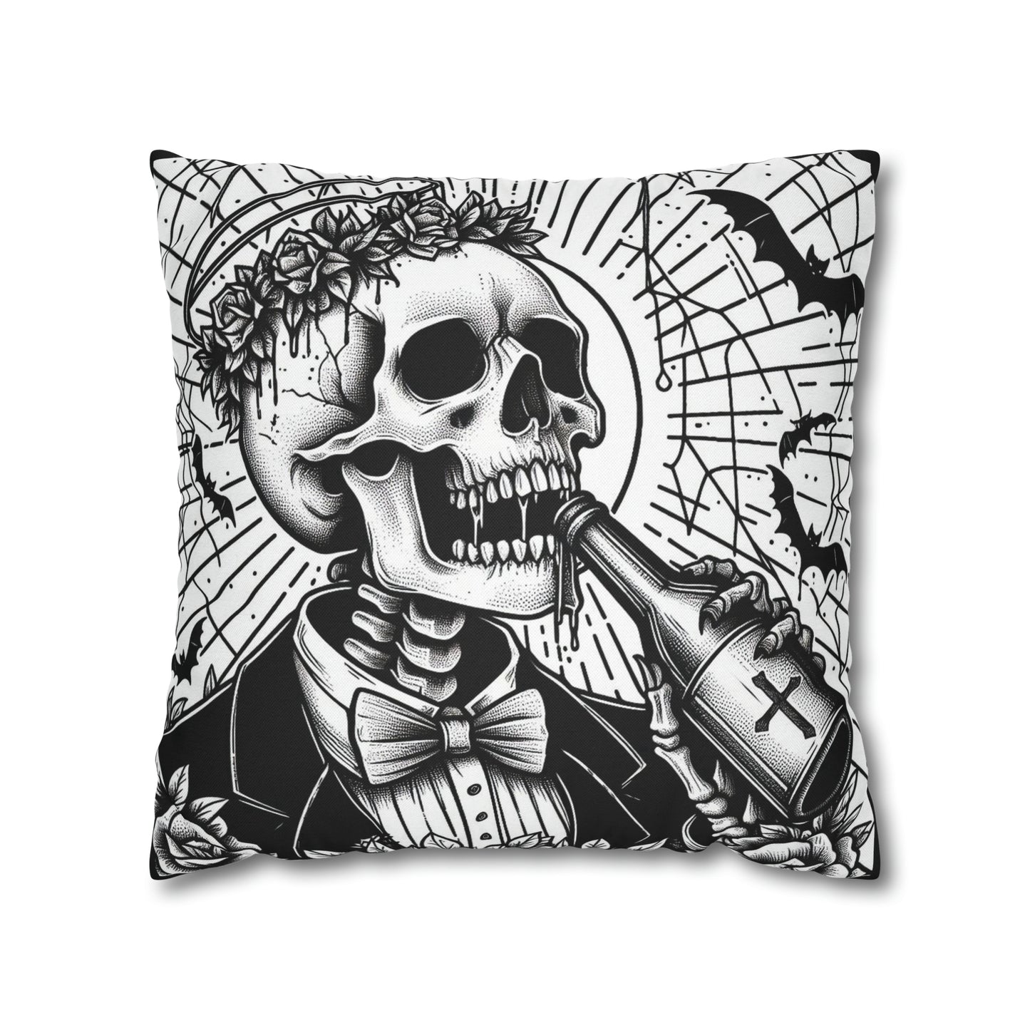 Happy Hour Goth throw pillow cover