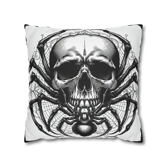 Spider Skull Goth throw pillow cover