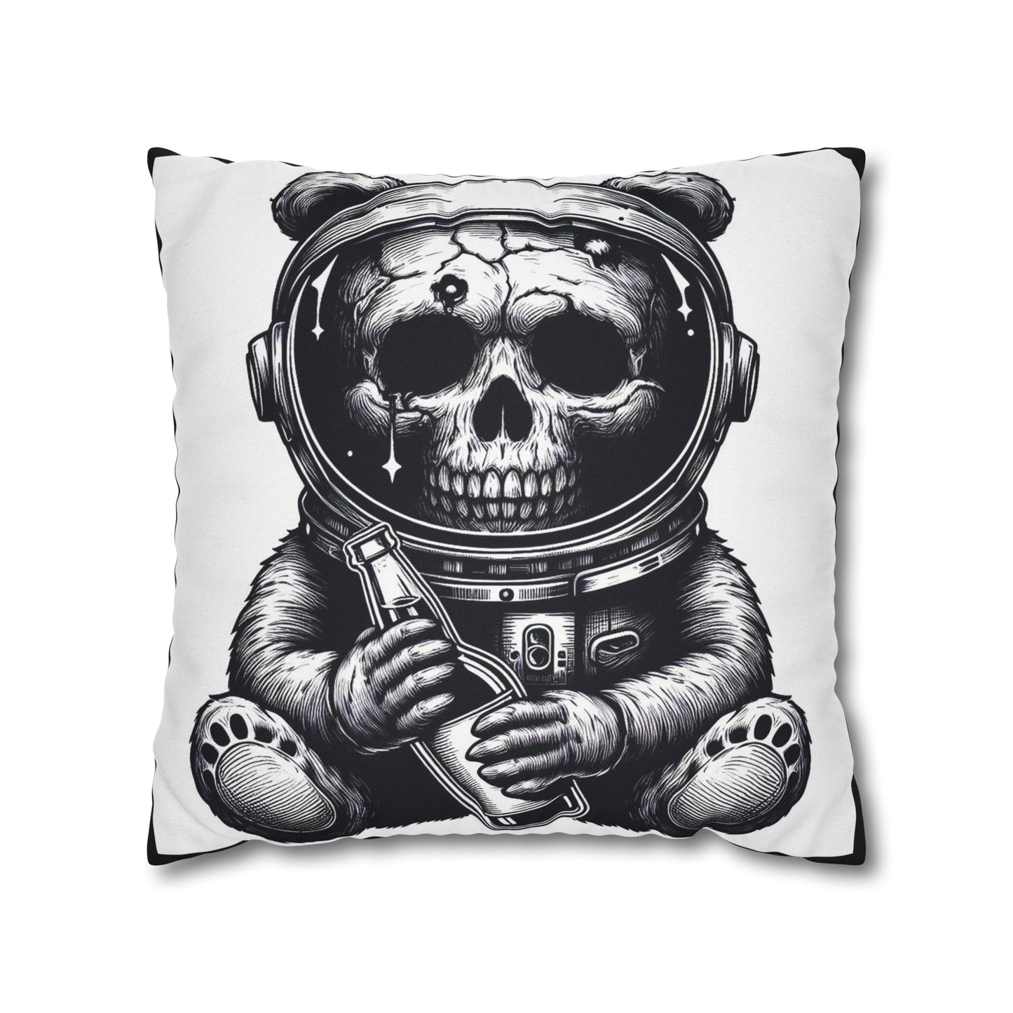 Space Bear Goth throw pillow cover