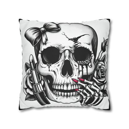 The Beauty Life Skull Goth throw pillow cover