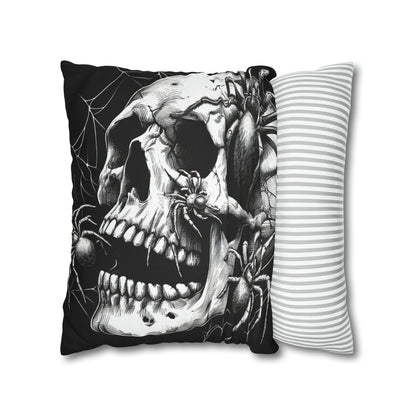 Skull and Spiders Goth throw pillow cover